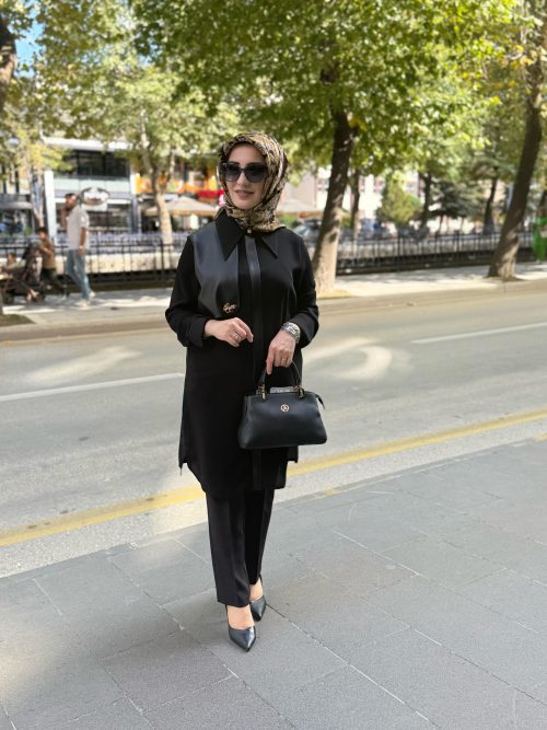 ESSWAAP  DERİ DETAYLI TUNİK